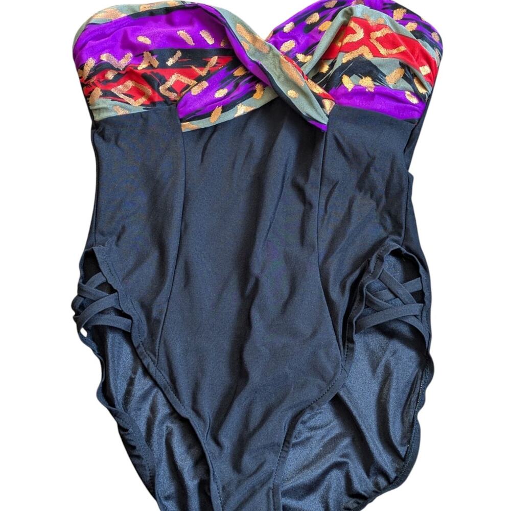 Nicole Wior VINTAGE One-Piece Swimsuit sz 14 Tall
